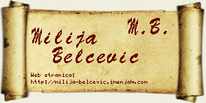 Milija Belčević vizit kartica